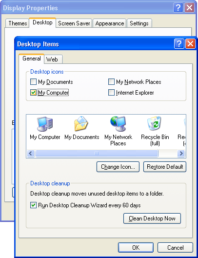 xp desktop icons rearrange themselves